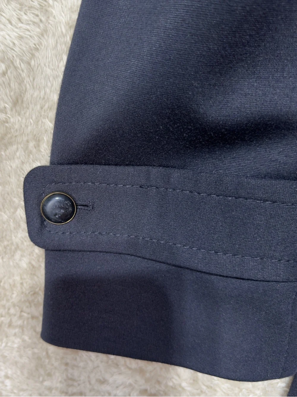 Ann Taylor LOFT Black Peacoat Jacket Women’s Size 12 Belted‎ Wool Blend Classic